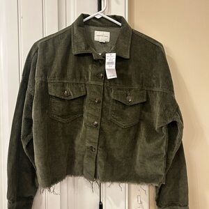NWT AE Olive Green Corduroy Jacket